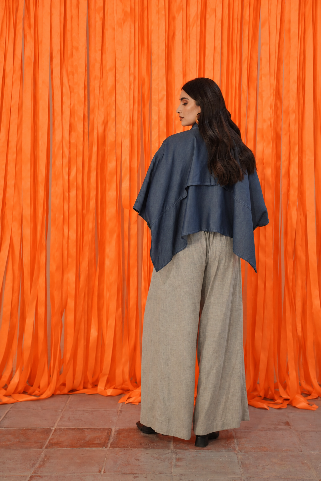 Coni Cape in Indigo Denim