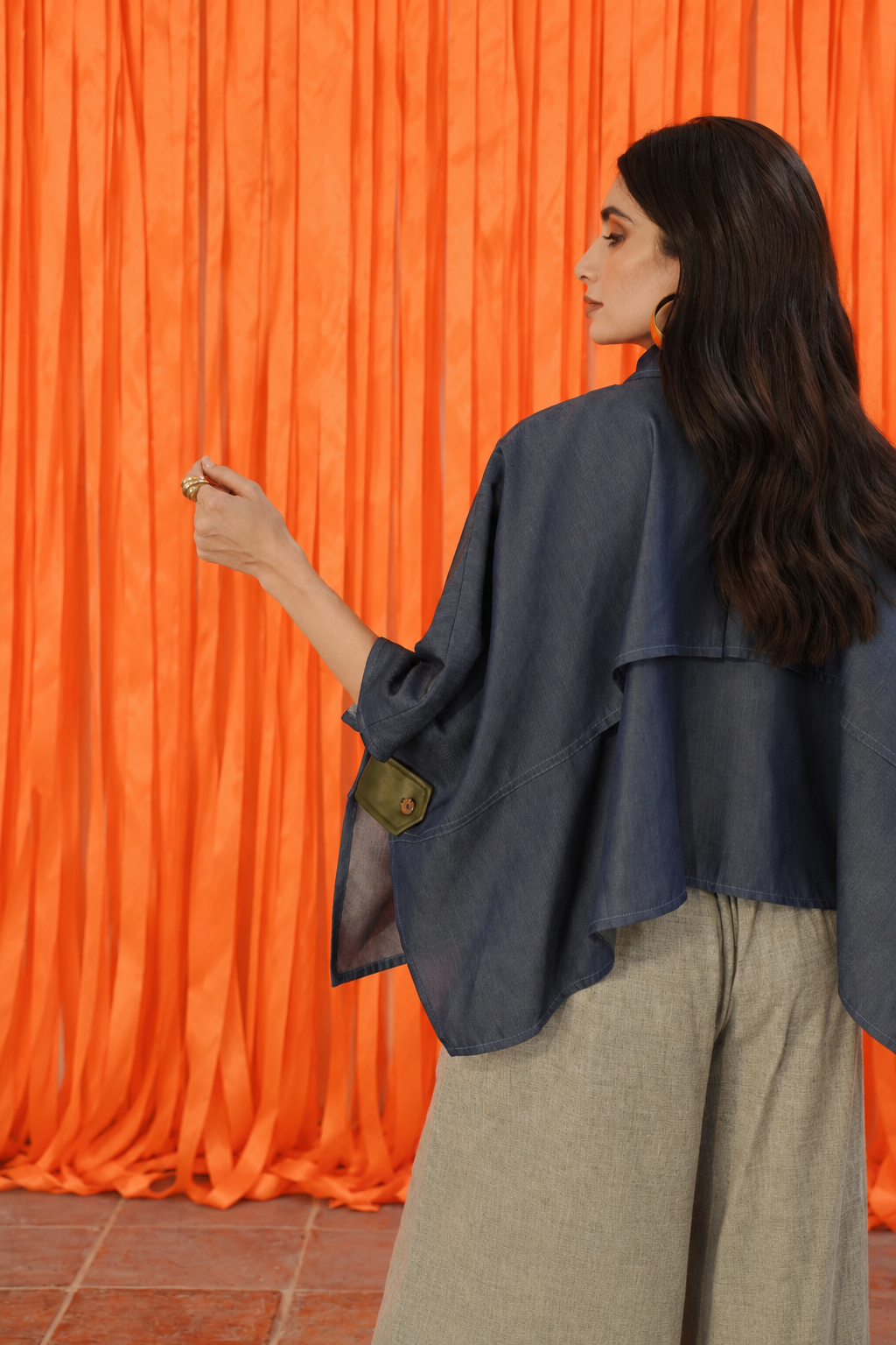 Coni Cape in Indigo Denim