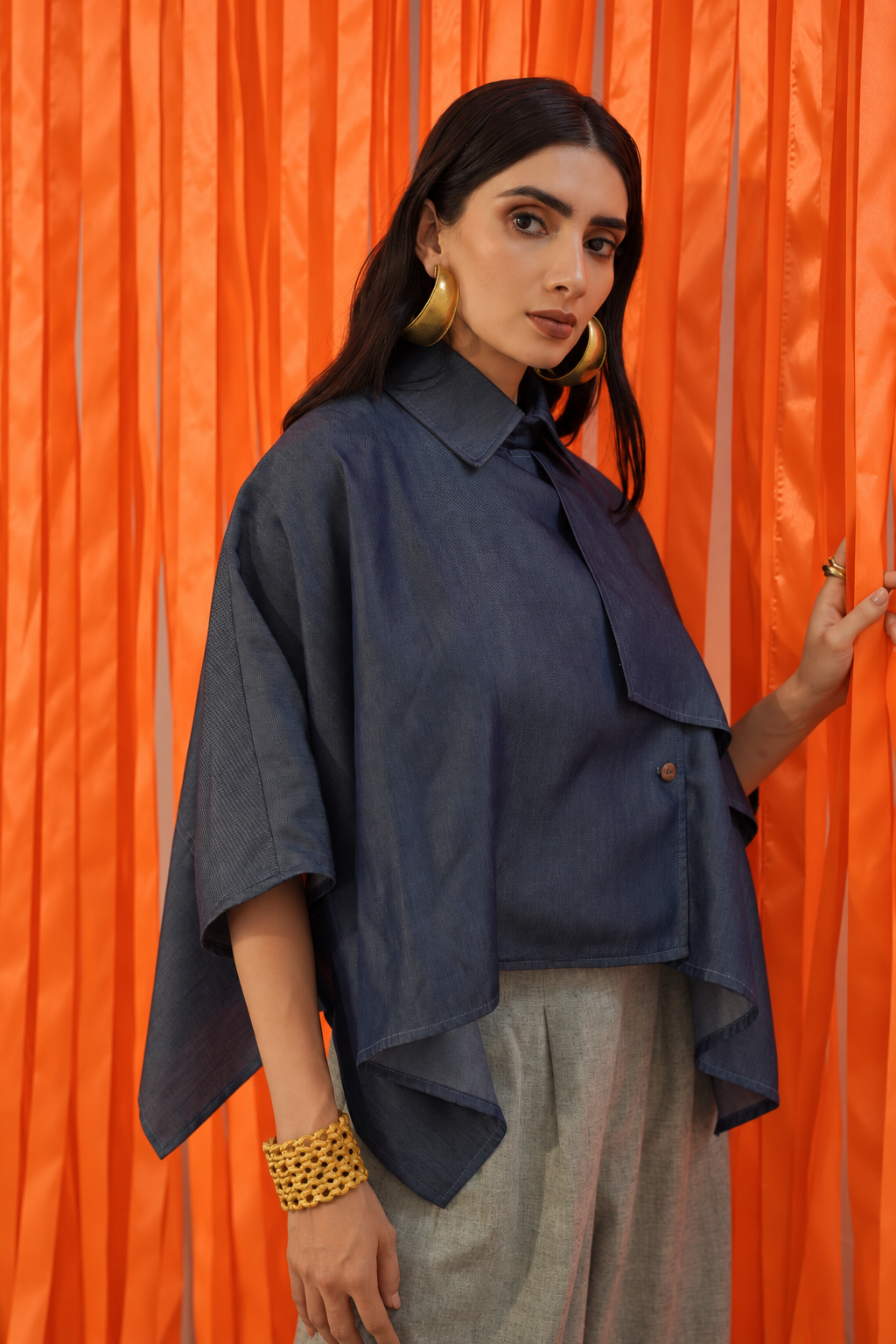 Coni Cape in Indigo Denim